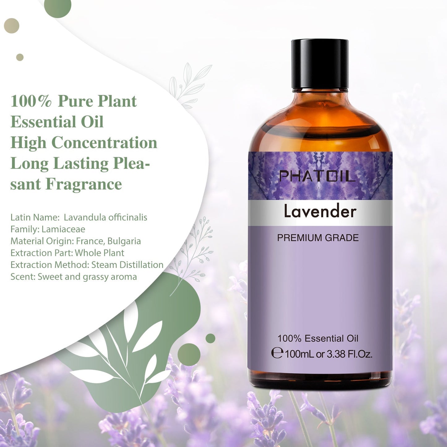 100ml Phatoil Pure Natural Essential Oil With Dropper