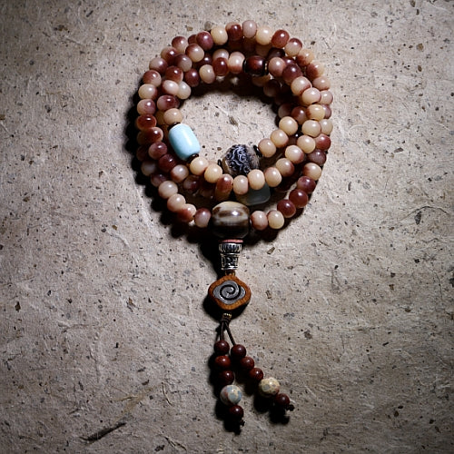 Tibetan Camel Bone 108 Mala Beads Bracelet / Necklace