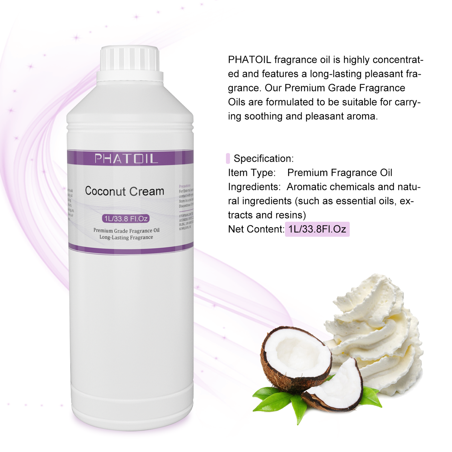 Phatoil 1000ml Perfume Oils for Fragrance With Droppers And Roll-On Bottles
