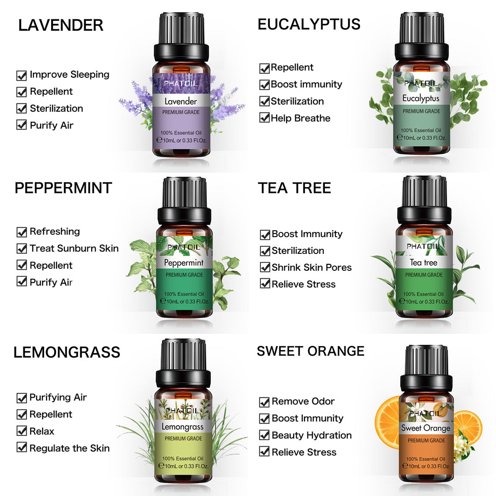 Phatoil Pure Plant Extract Essential Oil Set (6 pcs)