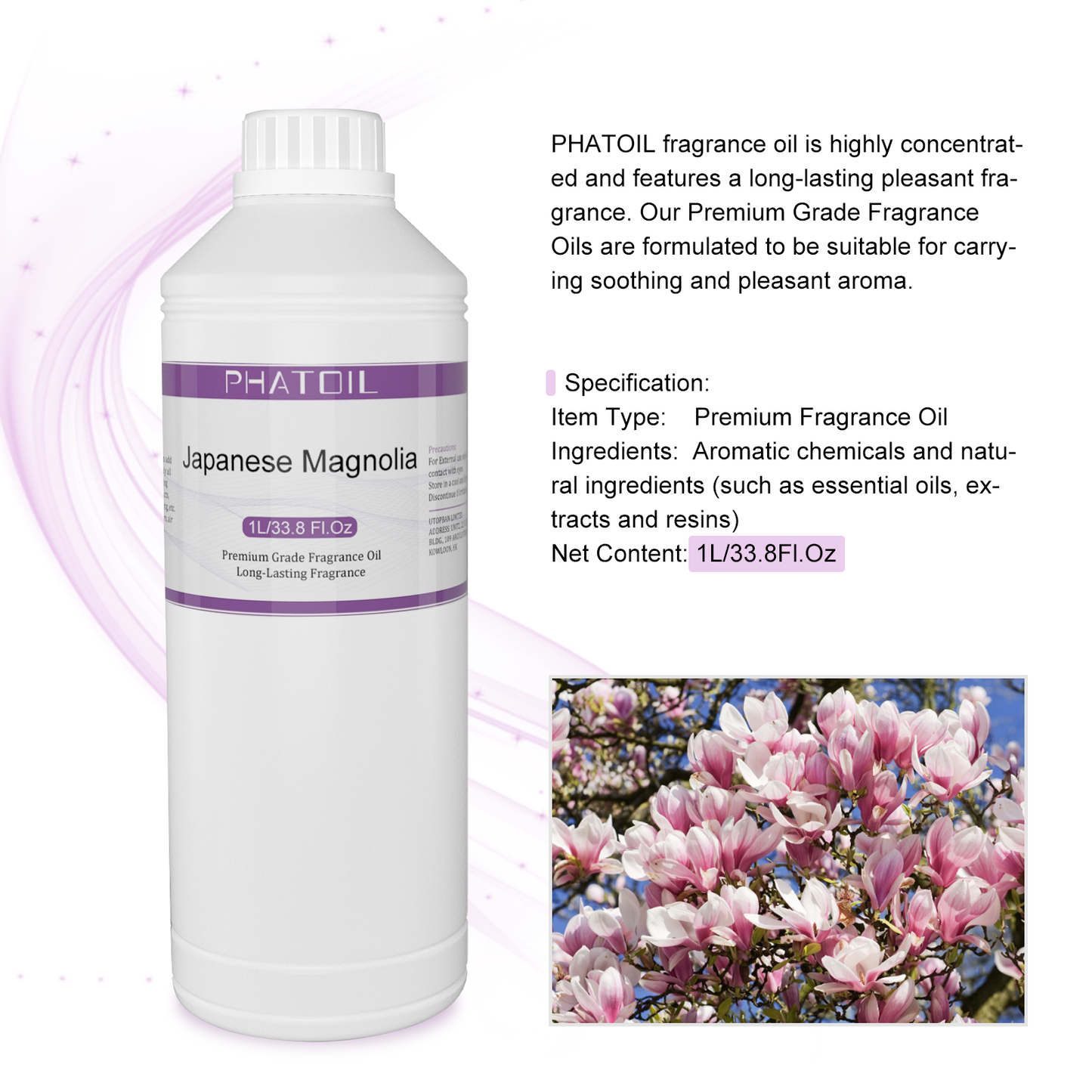 Phatoil 1000ml Perfume Oils for Fragrance With Droppers And Roll-On Bottles