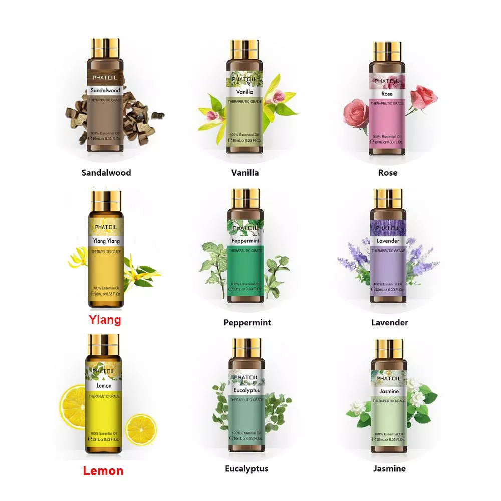 Phatoil Pure Natural Plant Extract Diary Of Essential Oils With Droppers (9 pcs)
