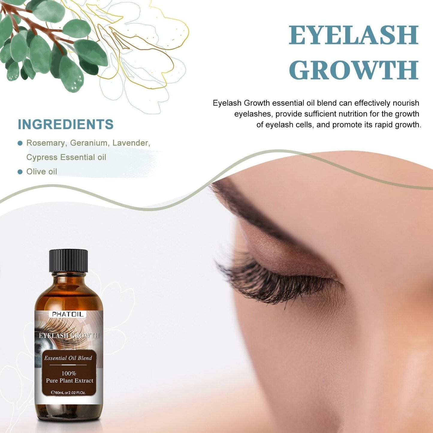Phatoil 60ml Compound Essential Oil Pure Plant Extract With Dropper