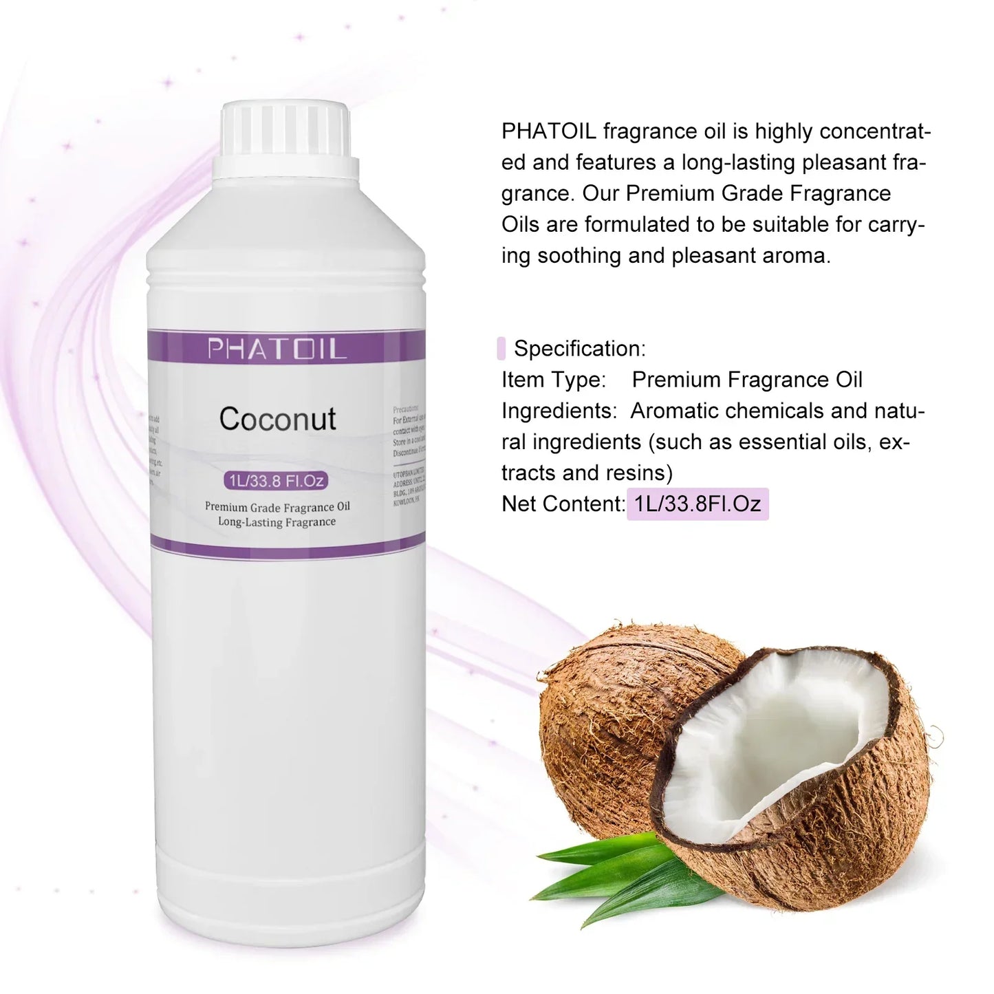 Phatoil 1000ml Perfume Oils for Fragrance With Droppers And Roll-On Bottles