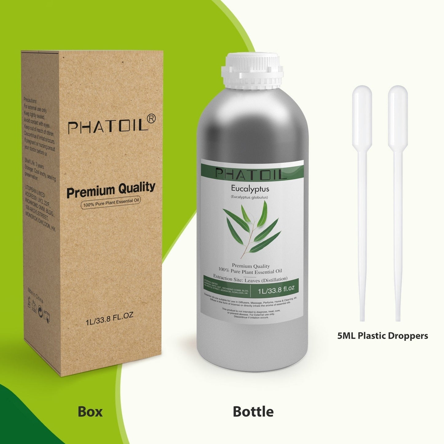 Phatoil 1000ml Pure Plant Essential Oil Fragrance With Droppers