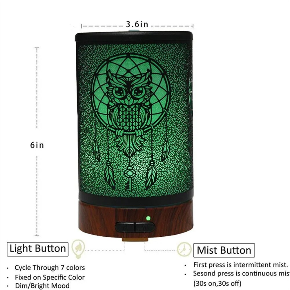 Vintage Metal Ultrasonic 100ml Essential Oil Aroma Diffuser