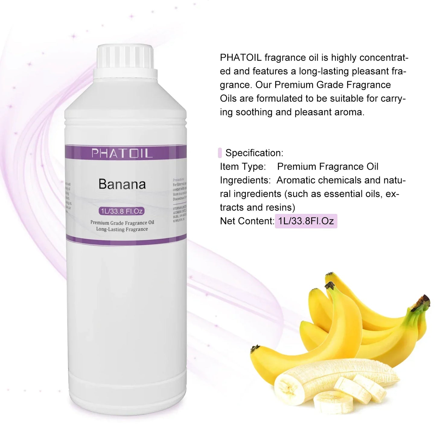 Phatoil 1000ml Fruit Fragrance Oil Perfume for Aroma Diffuser With Droppers And Roll-On Bottles