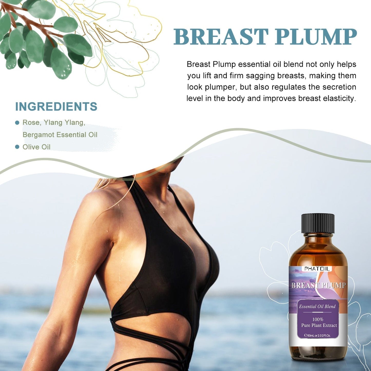 Phatoil 60ml Compound Essential Oil Pure Plant Extract With Dropper