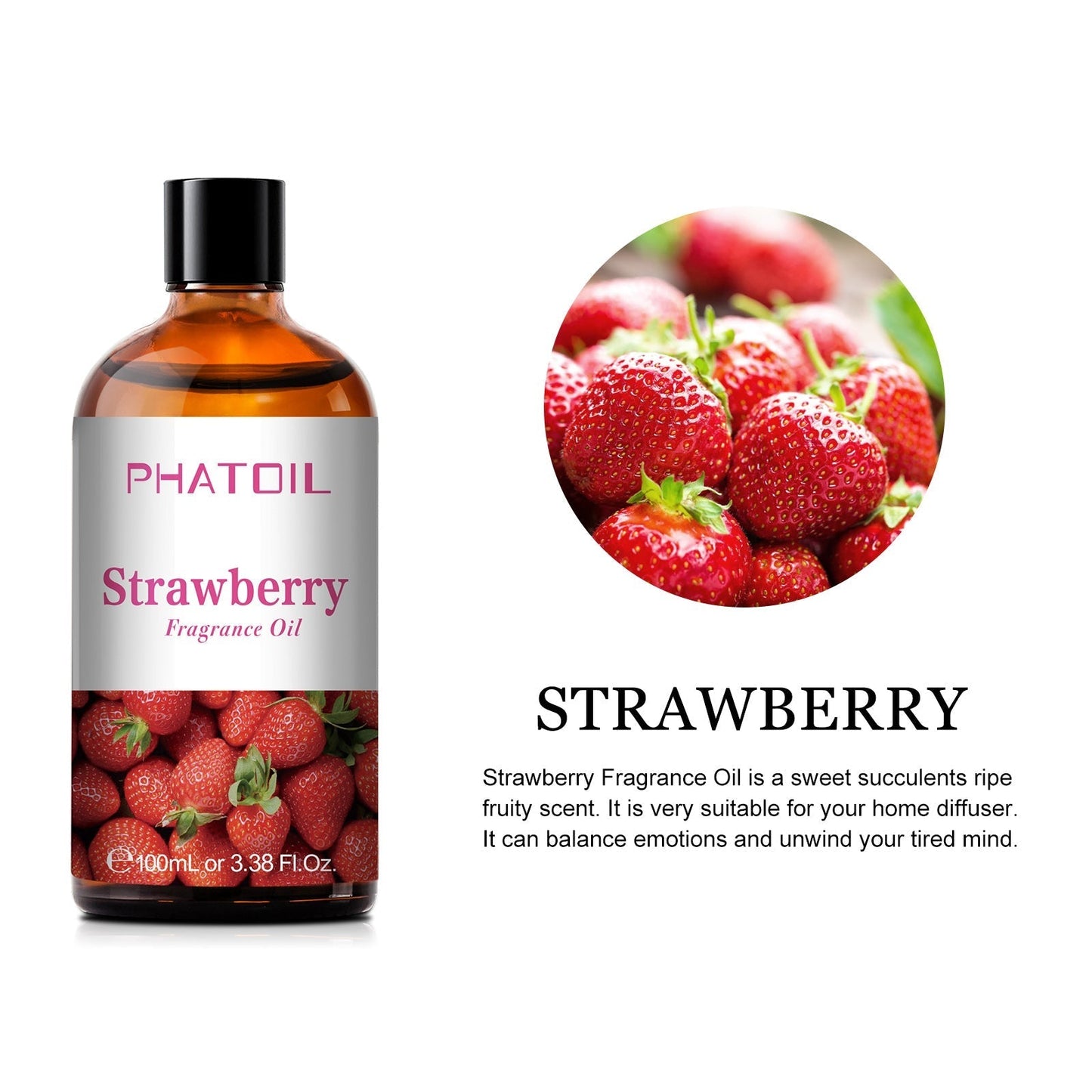 Phatoil 100ml Fruit Perfume Fragrance Oils for Aroma Diffuser With Droppers