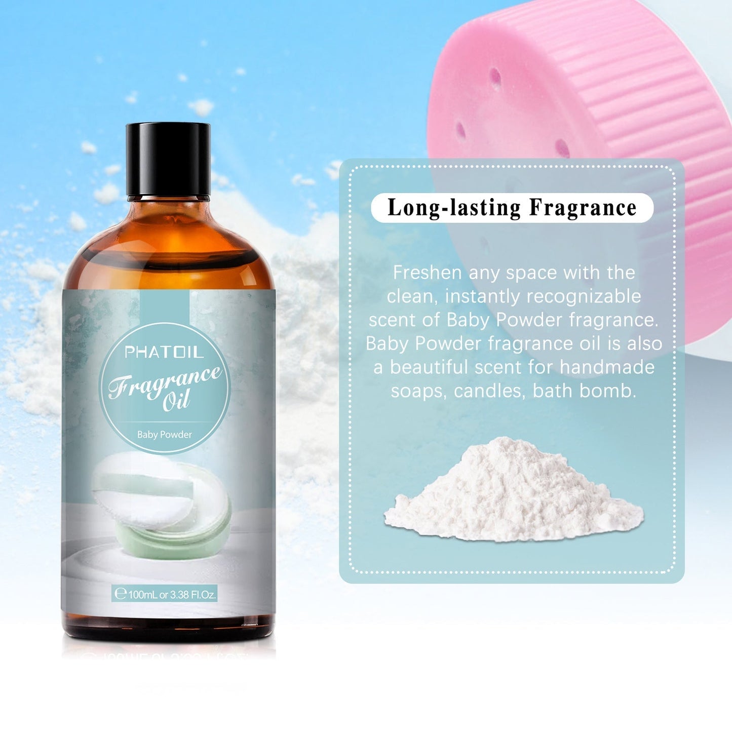 Phatoil 100ml Fragrance Oils With Droppers And Roll-On Bottles