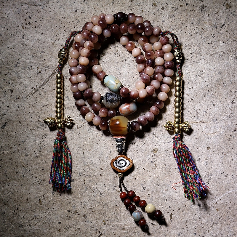 Tibetan Camel Bone 108 Mala Beads Bracelet / Necklace