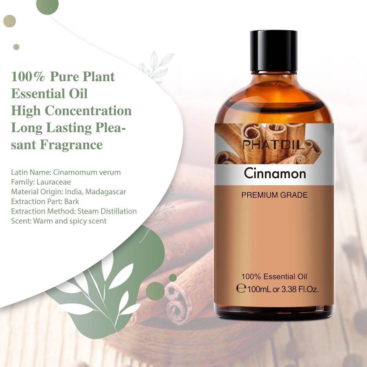100ml Phatoil Pure Natural Essential Oil With Dropper