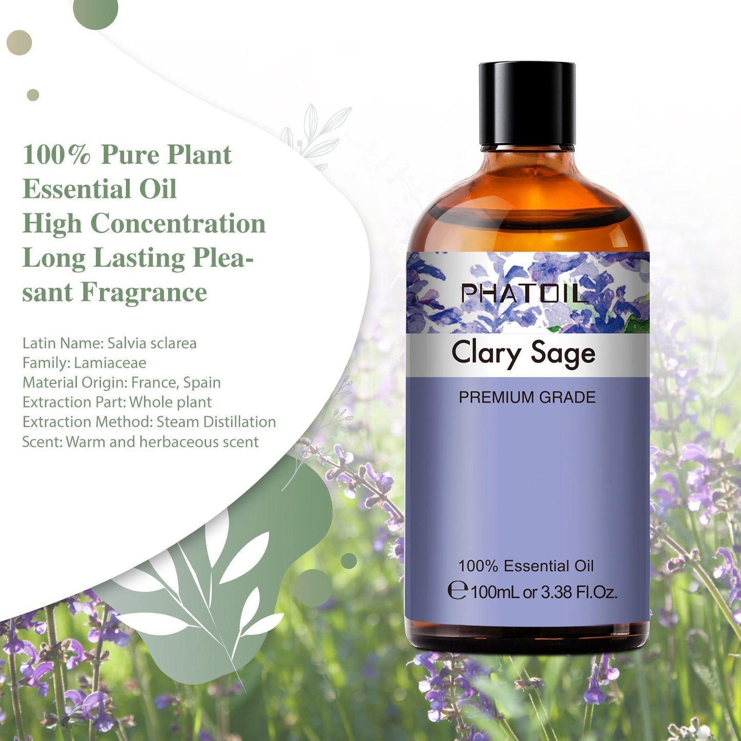 100ml Phatoil Pure Natural Essential Oil With Dropper