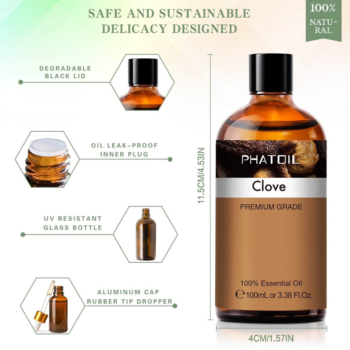 100ml Phatoil Pure Natural Essential Oil With Dropper