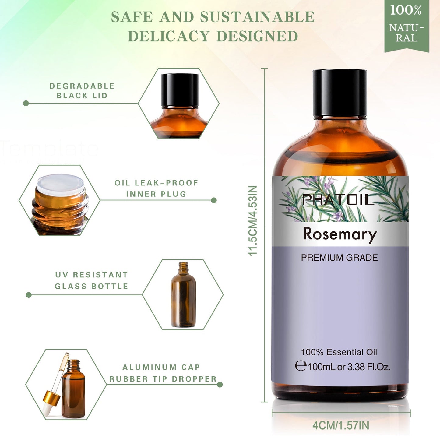 100ml Phatoil Pure Natural Essential Oil With Dropper