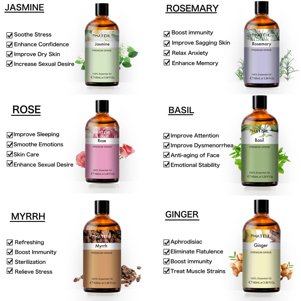 100ml Phatoil Pure Natural Essential Oil With Dropper