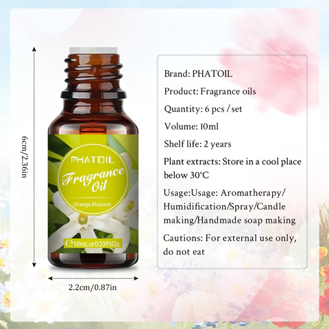 Phatoil Fruit Premium Fragrance Oil Set For Air Purifying (6pcs)