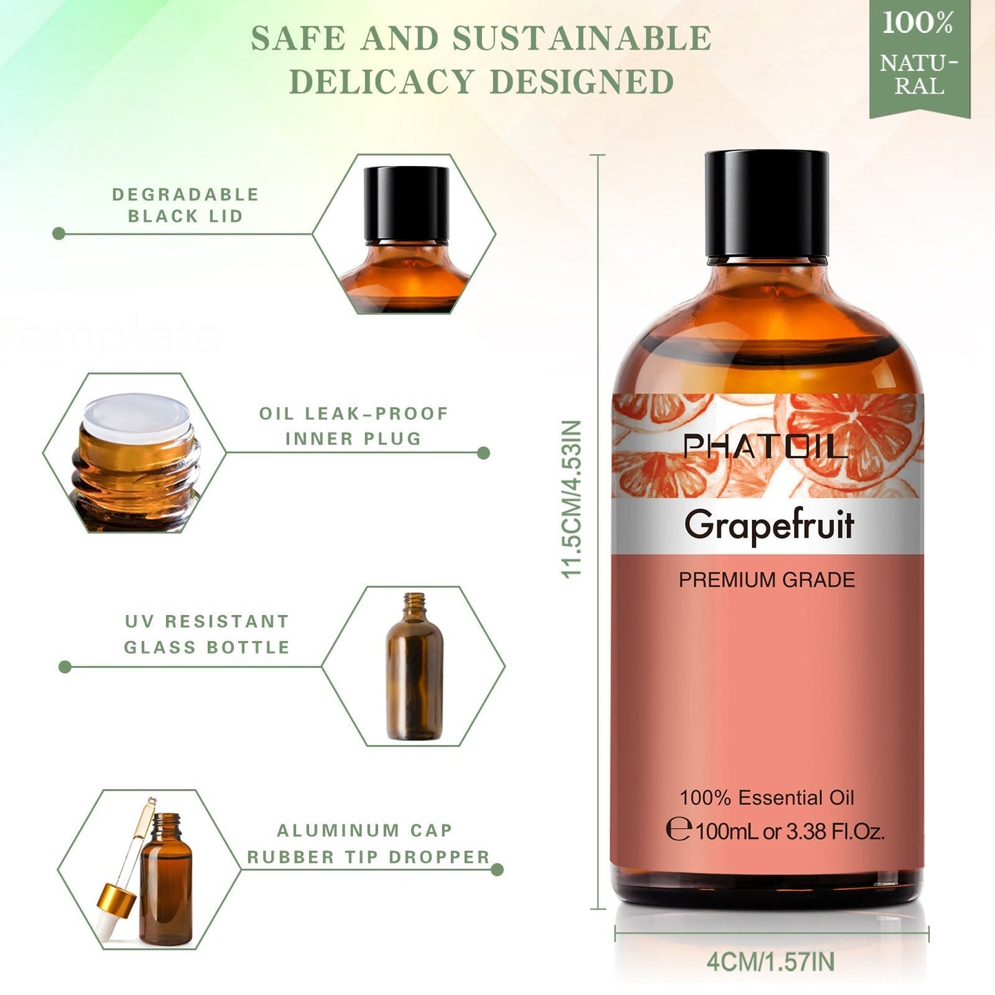 100ml Phatoil Pure Natural Essential Oil With Dropper