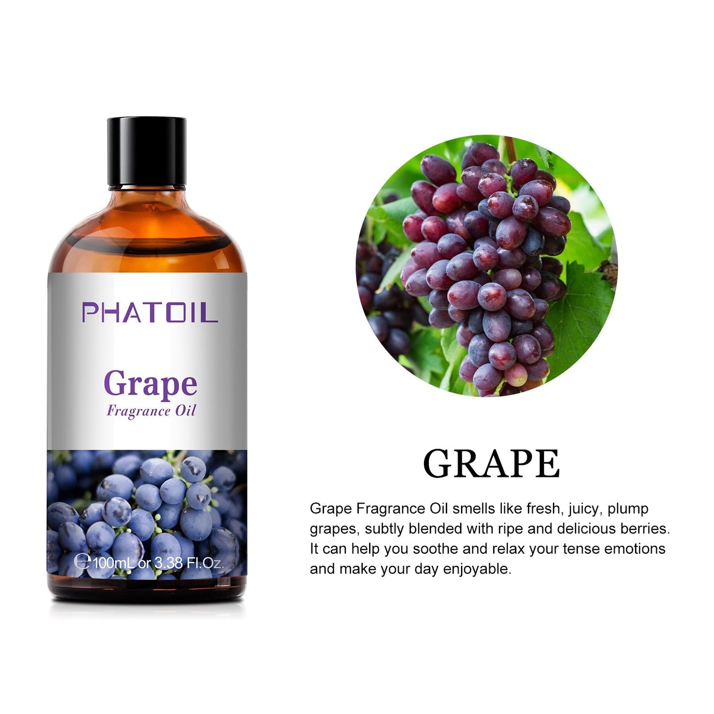 Phatoil 100ml Fruit Perfume Fragrance Oils for Aroma Diffuser With Droppers