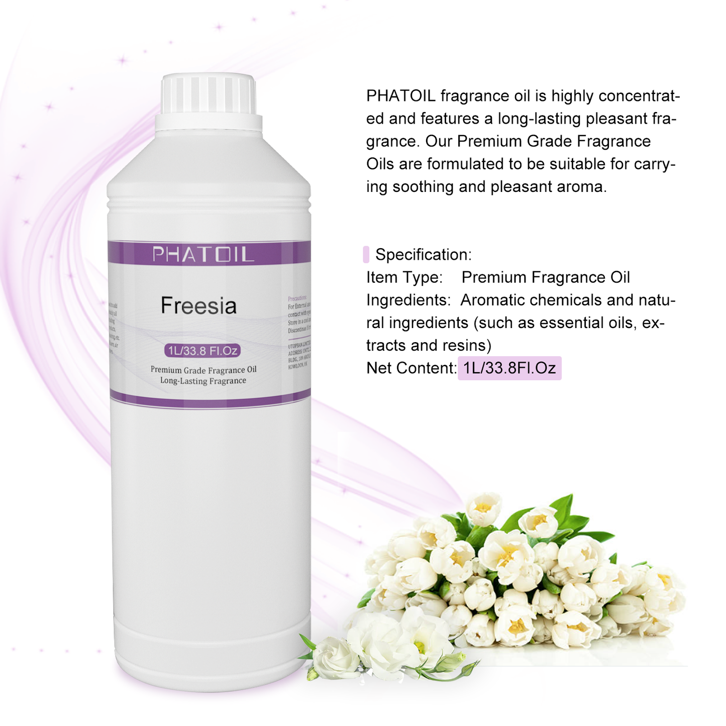 Phatoil 1000ml Perfume Oils for Fragrance With Droppers And Roll-On Bottles