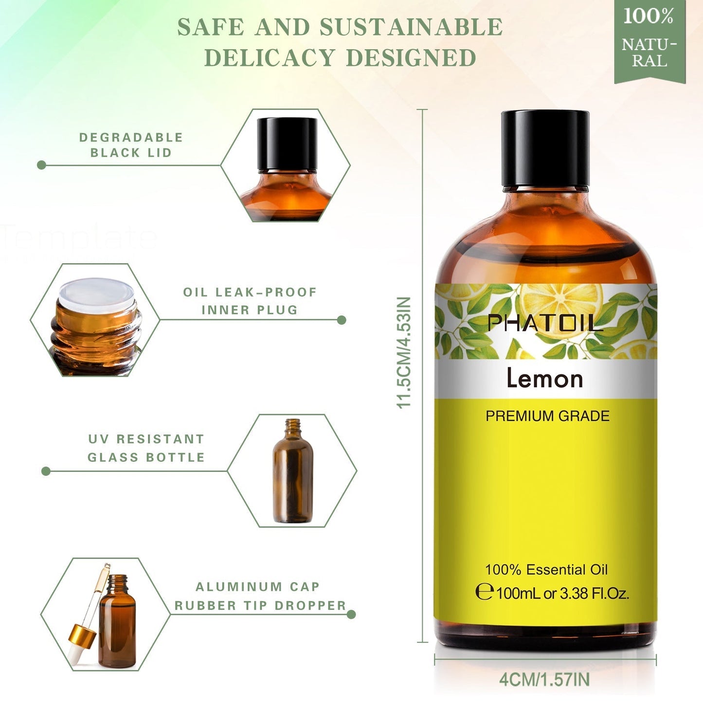 100ml Phatoil Pure Natural Essential Oil With Dropper