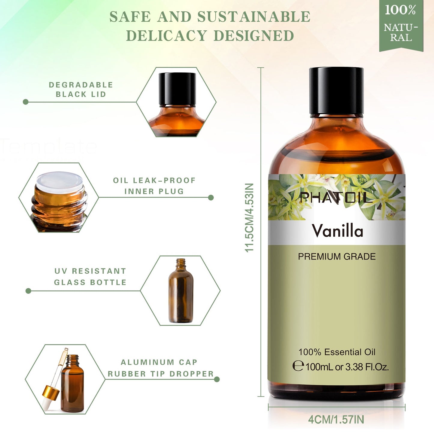 100ml Phatoil Pure Natural Essential Oil With Dropper