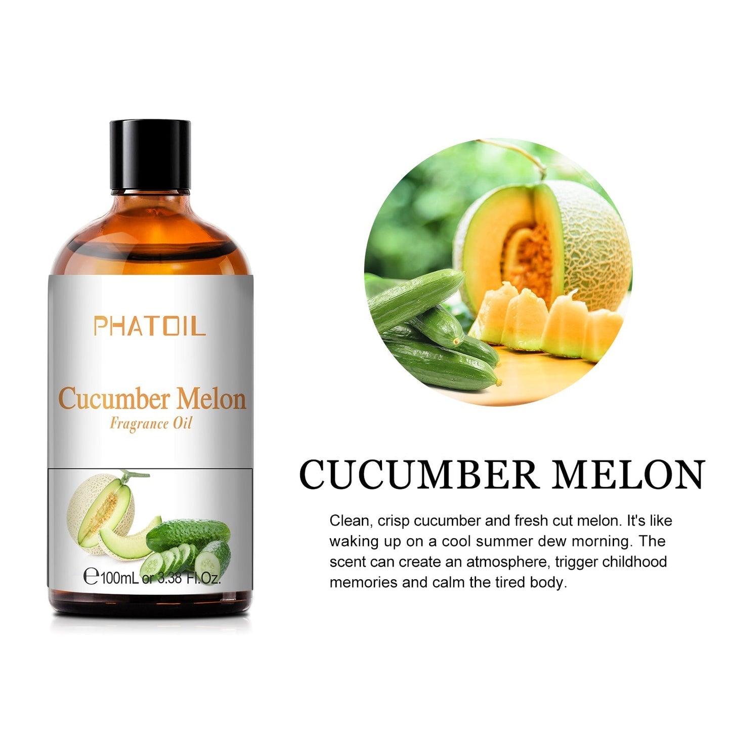 Phatoil 100ml Fruit Perfume Fragrance Oils for Aroma Diffuser With Droppers