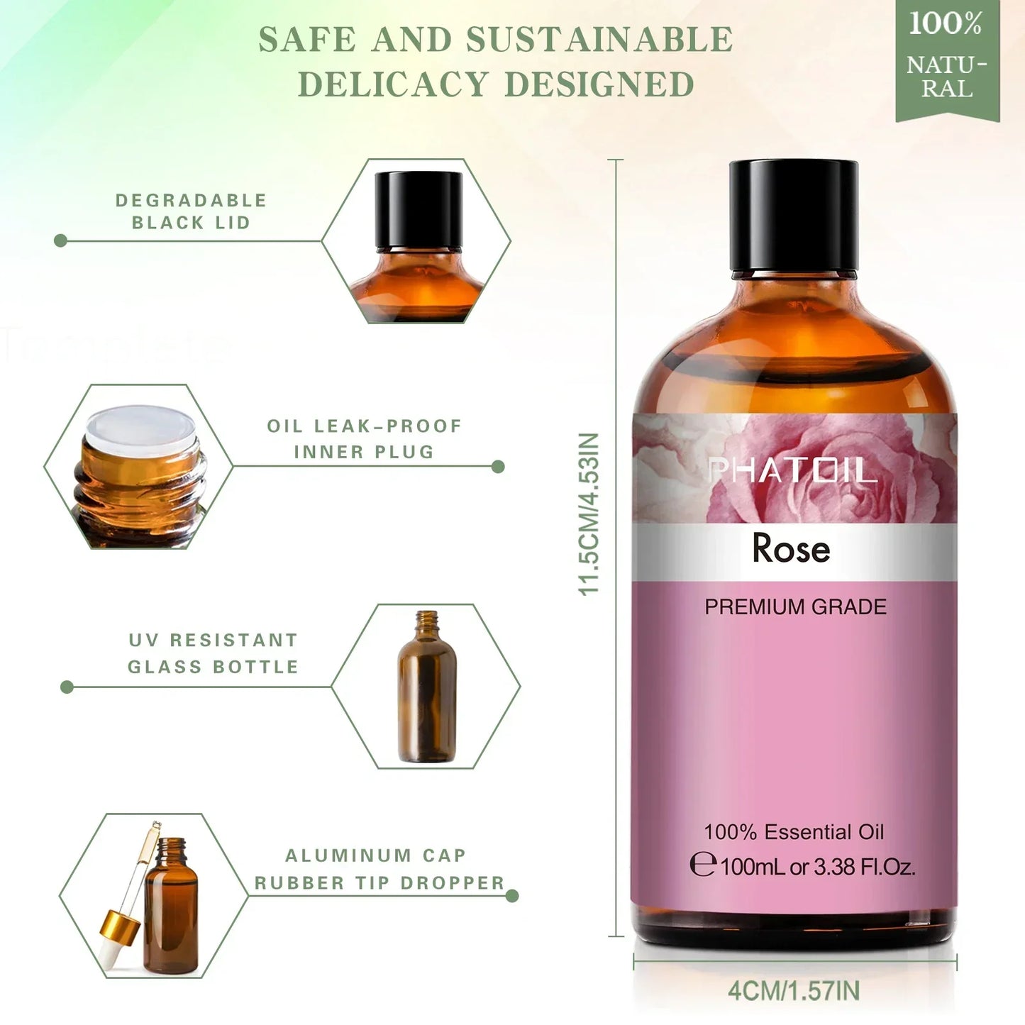 100ml Phatoil Pure Natural Essential Oil With Dropper
