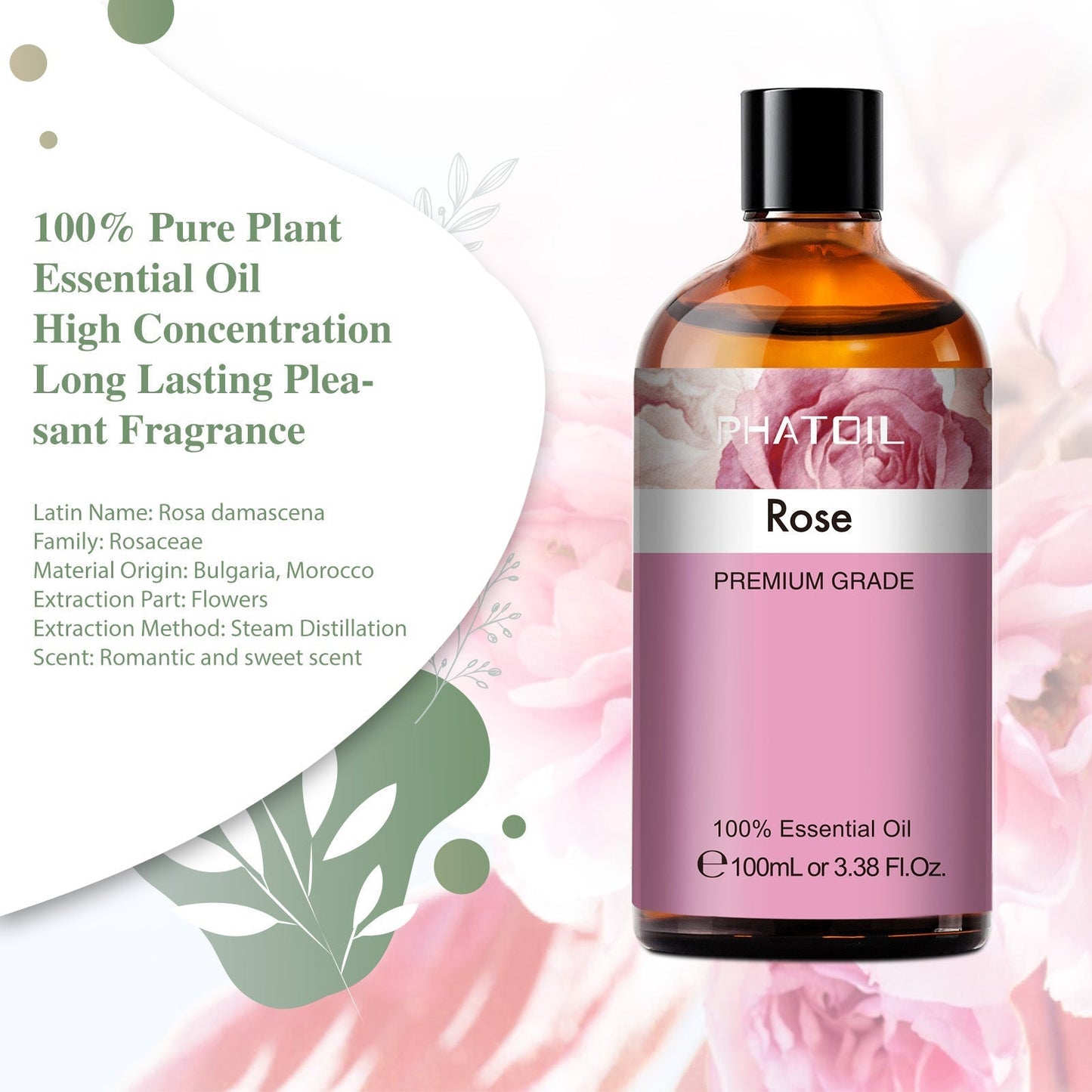 100ml Phatoil Pure Natural Essential Oil With Dropper