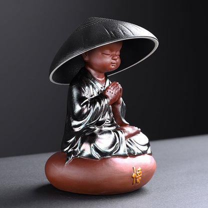 Little Monk With Tea Strainer Hat