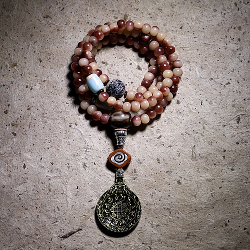 Tibetan Camel Bone 108 Mala Beads Bracelet / Necklace