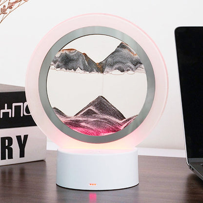 Quicksand Night Light 3D USB Table Sand Art Lamp with Touch Switch 7 Colors