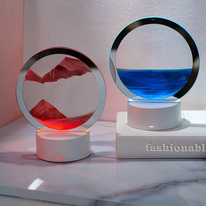 Quicksand Night Light 3D USB Table Sand Art Lamp with Touch Switch 7 Colors