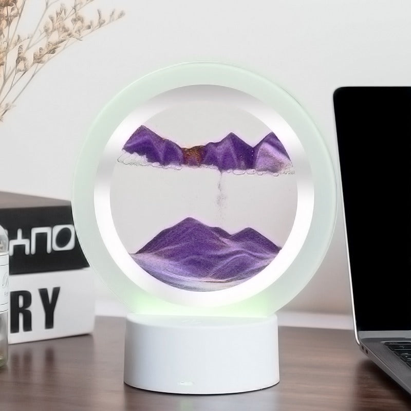 Quicksand Night Light 3D USB Table Sand Art Lamp with Touch Switch 7 Colors