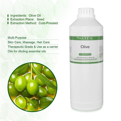 Phatoil 1000ml Carrier Oil For Dilute With Essential Oils With Two Droppers