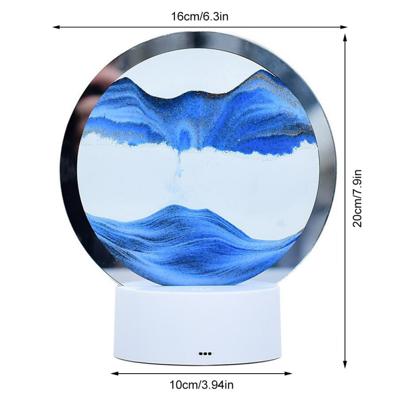 Quicksand Night Light 3D USB Table Sand Art Lamp with Touch Switch 7 Colors
