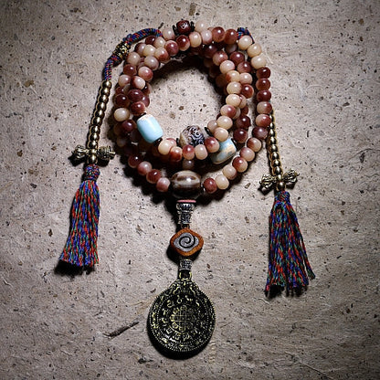 Tibetan Camel Bone 108 Mala Beads Bracelet / Necklace