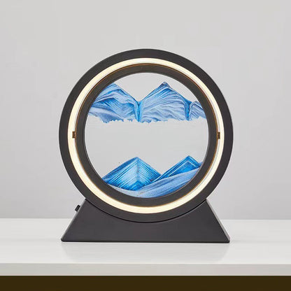 3D LED Light Round Quicksand Sand Art Table Lamp